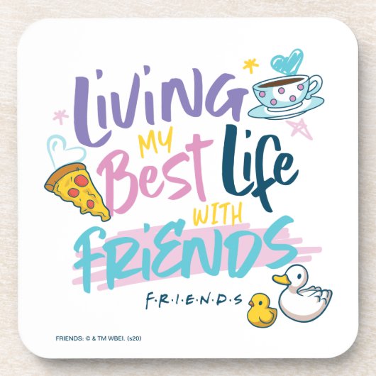 Leven mijn beste leven met FRIENDS™ Bier Onderzetter (Voorkant)