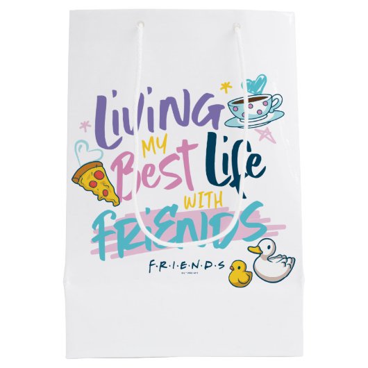 Leven mijn beste leven met FRIENDS™ Medium Cadeauzakje (Achterkant)