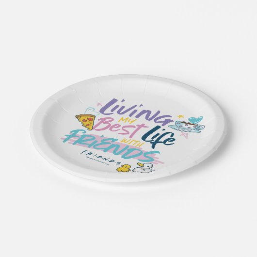 Leven mijn beste leven met FRIENDS™ Papieren Bordje (Gekanteld)