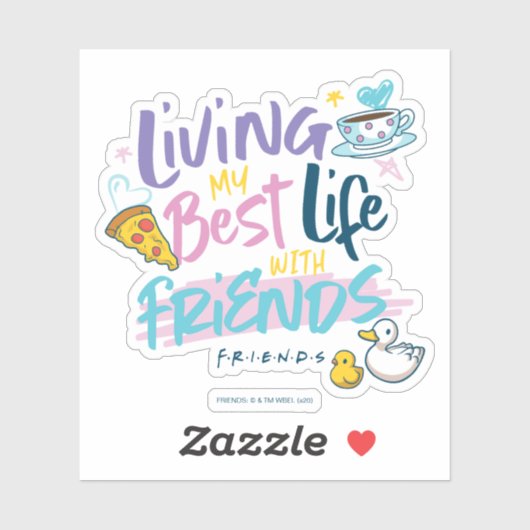 Leven mijn beste leven met FRIENDS™ Sticker (Vel)
