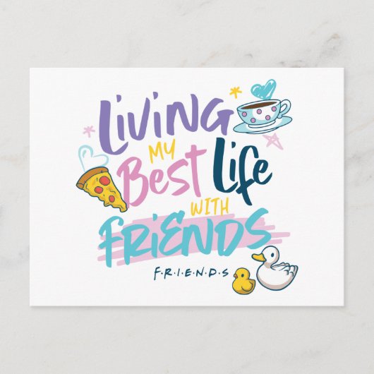 Leven mijn beste leven met FRIENDS™ Uitnodiging Briefkaart (Voorkant)