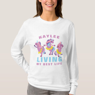 Leven Mijn Beste Leven Roze Paarse Dansende Eenhoo T-shirt