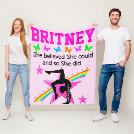 LEVEN MIJN GYMNASTIEK DROOM GEPERSONALISEERDE DEKE FLEECE DEKEN