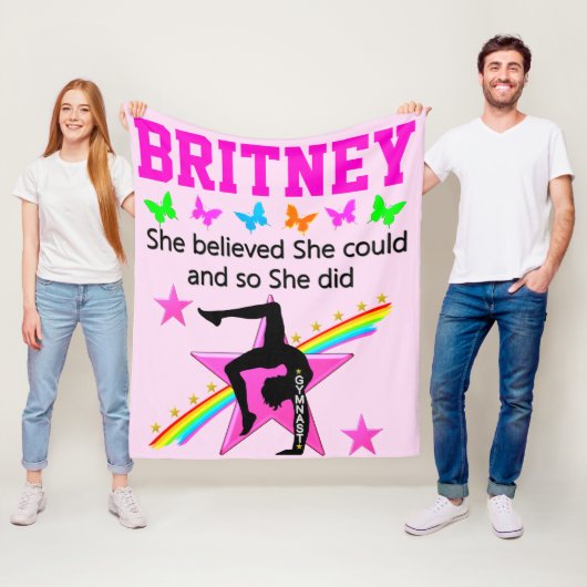 LEVEN MIJN GYMNASTIEK DROOM GEPERSONALISEERDE DEKE FLEECE DEKEN (In situ)