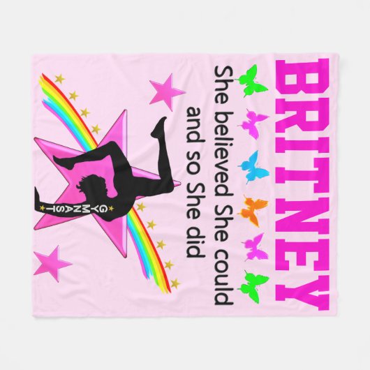 LEVEN MIJN GYMNASTIEK DROOM GEPERSONALISEERDE DEKE FLEECE DEKEN (Voorkant (Horizontaal))