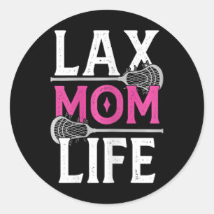 Leven Moeder Lacrosse Lax Speler Dochter Zoon Stic Ronde Sticker