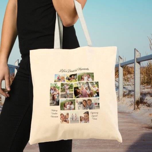 Leven Mooie Momenten 11 Fotocollage Initiaal Tote Bag