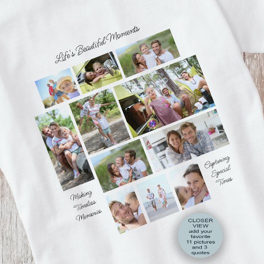 Leven Mooie Momenten 11 Fotocollage Zwart T-shirt
