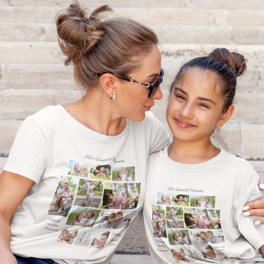 Leven Mooie Momenten 11 Fotocollage Zwart T-shirt