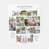 Leven Mooie Momenten 11 Foto's Collage Wit Fleece Deken (Voorkant)