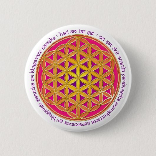Leven / Moola Mantra Ronde Button 5,7 Cm (Voorkant)