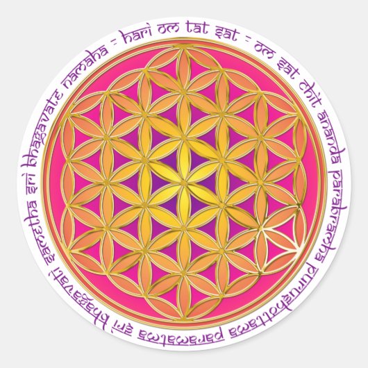 Leven / Moola Mantra Ronde Sticker (Voorkant)