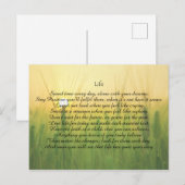 Leven Motivatie Briefkaart voor Aanmoediging. (Voorkant / Achterkant)