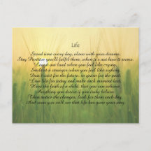 Leven Motivatie Briefkaart voor Aanmoediging.