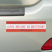 LEVEN MUZIEK IS BETER! afgegeven bumpersticker (Op auto)