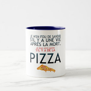 leven na de dood van de humor pizza kennis van het tweekleurige koffiemok