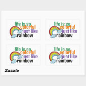 leven net als regenboog rechthoekige sticker (Vel)