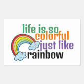 leven net als regenboog rechthoekige sticker (Voorkant)