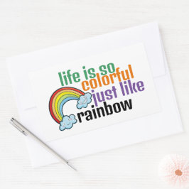 leven net als regenboog rechthoekige sticker