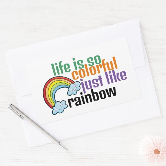 leven net als regenboog rechthoekige sticker (Envelop)