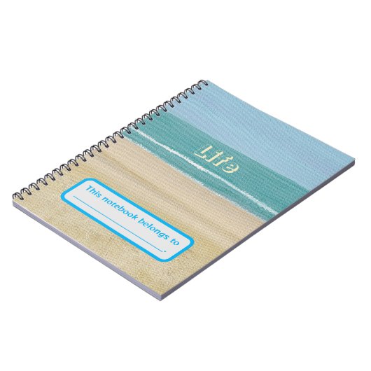 Leven, Ocean Waves Strandzand Gepersonaliseerd Not Notitieboek (Linkerzijde)