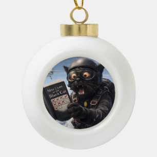 Leven, oh verdomme, grappige parachutespringende z keramische bal ornament