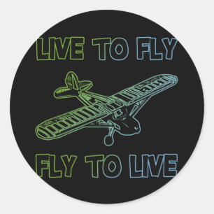 LEVEN OM TE VLIEGEN, VLIEGEN OM TE LEVEN RONDE STICKER