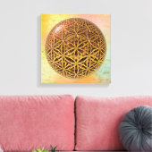 Leven- / onbeschaamde blikvangers - goud in het ba canvas afdruk (Insitu (Woonkamer))