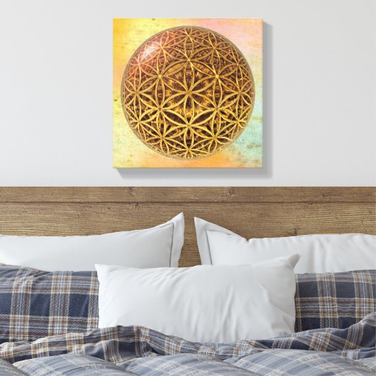 Leven- / onbeschaamde blikvangers - goud in het ba canvas afdruk (Insitu (Slaapkamer))