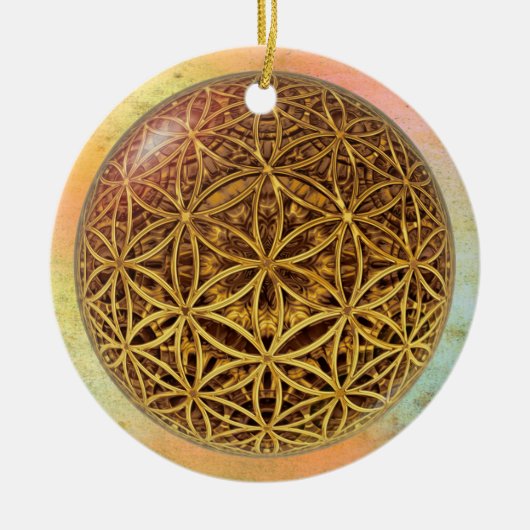 Leven- / onbeschaamde blikvangers - goud in het ba keramisch ornament (Voorkant)