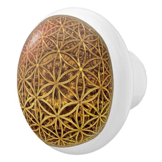 Leven- / onbeschaamde blikvangers - goud in het ba keramische knop (Rechts)