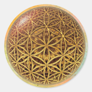 Leven- / onbeschaamde blikvangers - goud in het ba ronde sticker