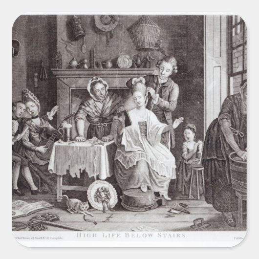 Leven onder de trap vierkante sticker (Voorkant)