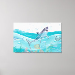 Leven onder de zeeen canvas afdruk