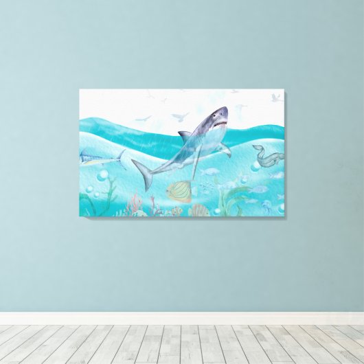 Leven onder de zeeen canvas afdruk (Insitu (Houten vloer))