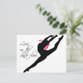 Leven op de Dance Floor Pink Dancer Briefkaart (Staand voorkant)