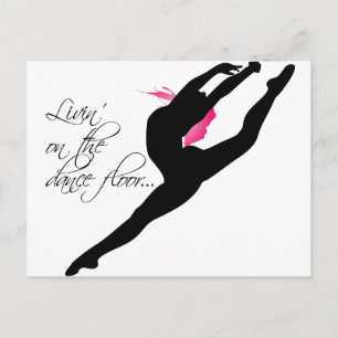 Leven op de Dance Floor Pink Dancer Briefkaart