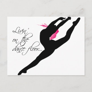Leven op de Dance Floor Pink Dancer Briefkaart