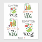 Leven op de Humor Veg Fun Vegan Sticker (Vel)