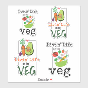 Leven op de Humor Veg Fun Vegan Sticker