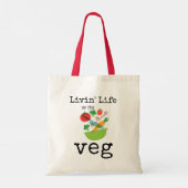 Leven op de vegetarische Humor van de Veg Tote Bag (Achterkant)