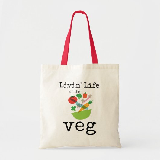 Leven op de vegetarische Humor van de Veg Tote Bag (Voorkant)