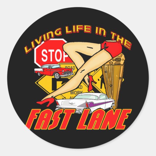 leven op de vluchtstrook ronde sticker (Voorkant)