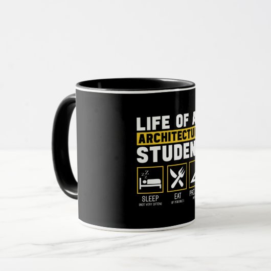 Leven op een Architectuur Student Architect Job T- Mok (Voorkant links)