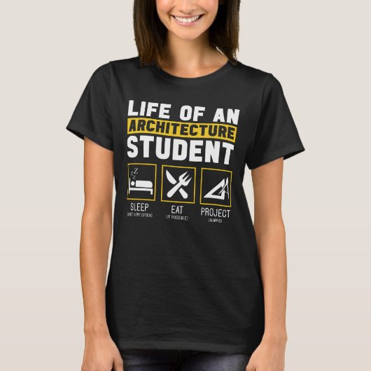 Leven op een Architectuur Student Architect Job T-shirt (Voorkant)