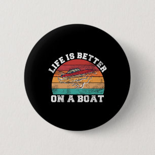 Leven op een boot Kapitein Varende schipper Zeelie Ronde Button 5,7 Cm