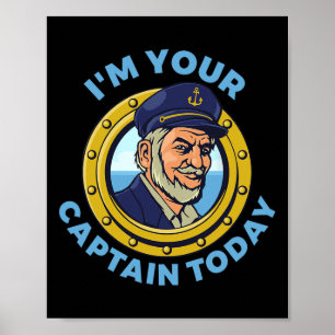 Leven op een boot Zeilkapitein Varende schipper Ze Poster