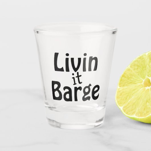 Leven op een woonboot shot glas (Voorkant)