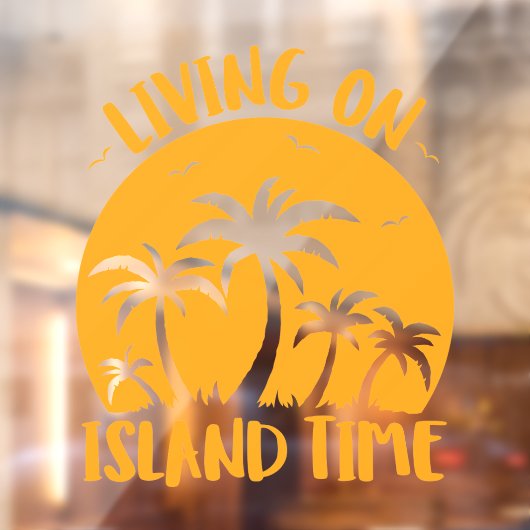 Leven op eilandtijdenpalmen en zonneschijn raamsticker (Vel 2)