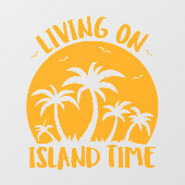 Leven op eilandtijdenpalmen en zonneschijn raamsticker (Vel)